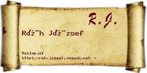 Réh József névjegykártya